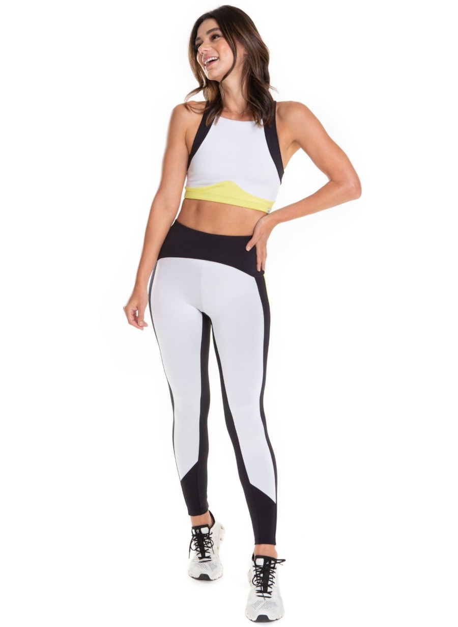 CALÇA LEGGING 7/8 VERO BRANCO / PISTACHE