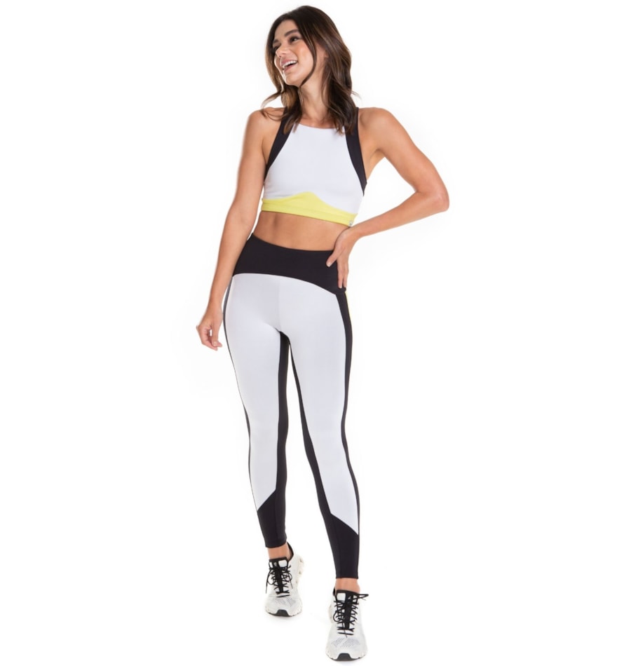 CALÇA LEGGING 7/8 VERO BRANCO / PISTACHE CALÇA LEGGING 7/8 VERO BRANCO / PISTACHE