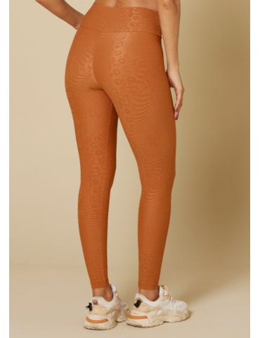 CALÇA LEGGING ANIMAL PRINT MARROM