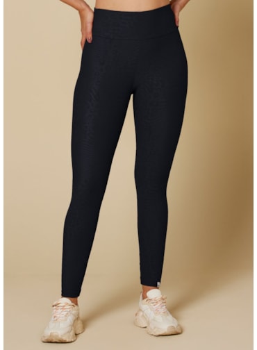 CALÇA LEGGING ANIMAL PRINT PRETO