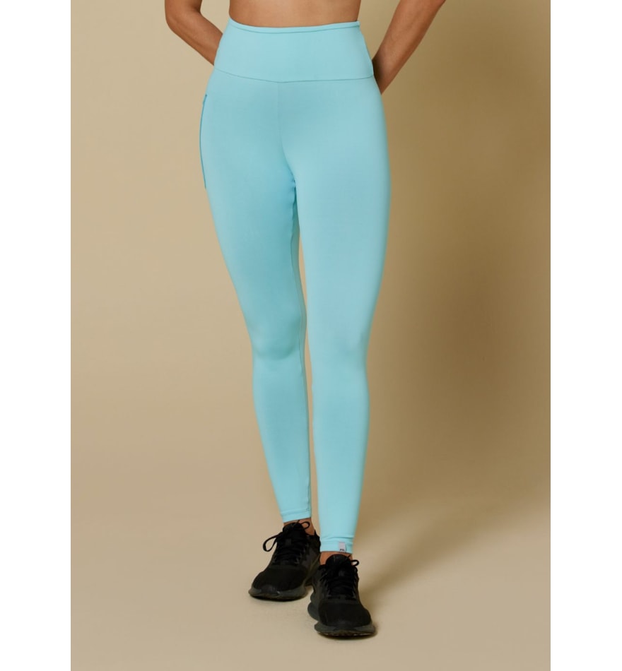 CALÇA LEGGING BLACKOUT COM BOLSO AZUL