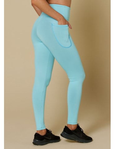 CALÇA LEGGING BLACKOUT COM BOLSO AZUL