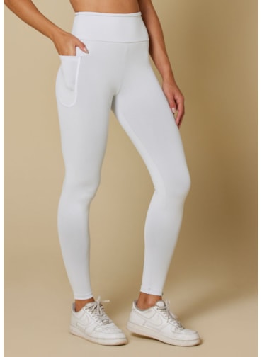 Produto CALÇA LEGGING BLACKOUT COM BOLSO BRANCO