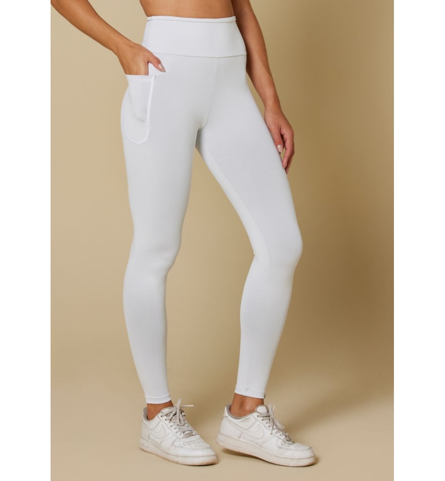 CALÇA LEGGING BLACKOUT COM BOLSO BRANCO