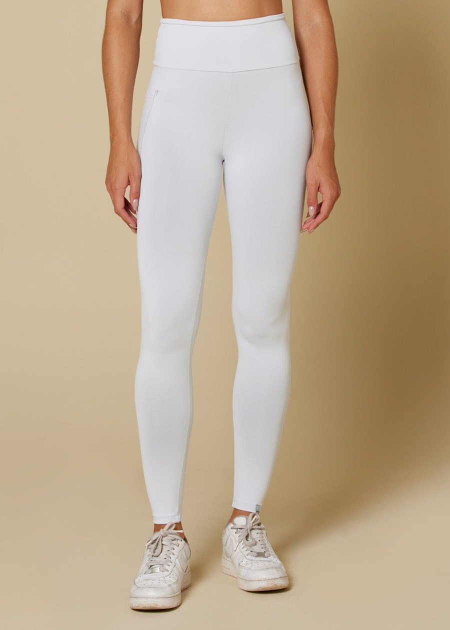 CALÇA LEGGING BLACKOUT COM BOLSO BRANCO