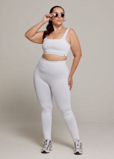 CALÇA LEGGING BLACKOUT COM BOLSO BRANCO