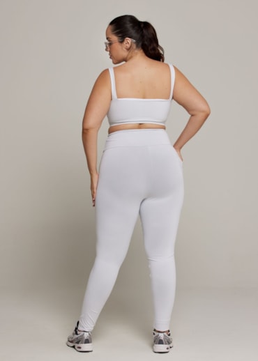 CALÇA LEGGING BLACKOUT COM BOLSO BRANCO