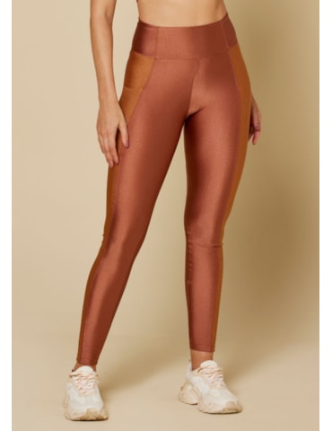 CALÇA LEGGING BOLSO LATERAL PERFECTO BRONZE