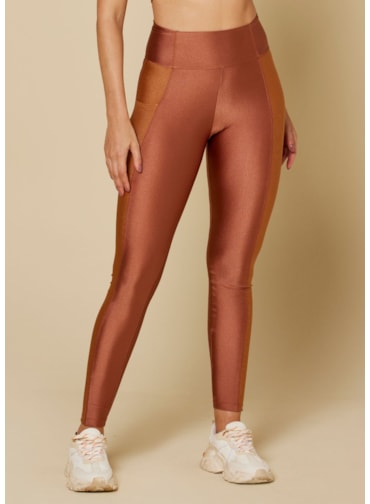 CALÇA LEGGING BOLSO LATERAL PERFECTO BRONZE