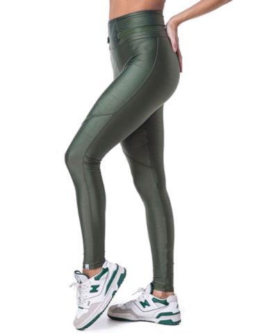 CALÇA LEGGING CAMP VERDE METÁLICA CALÇA LEGGING CAMP VERDE METÁLICA