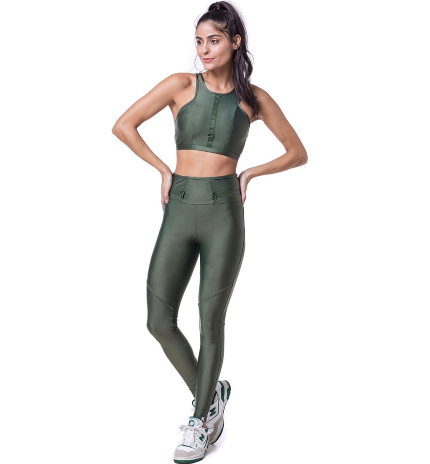 CALÇA LEGGING CAMP VERDE METÁLICA CALÇA LEGGING CAMP VERDE METÁLICA
