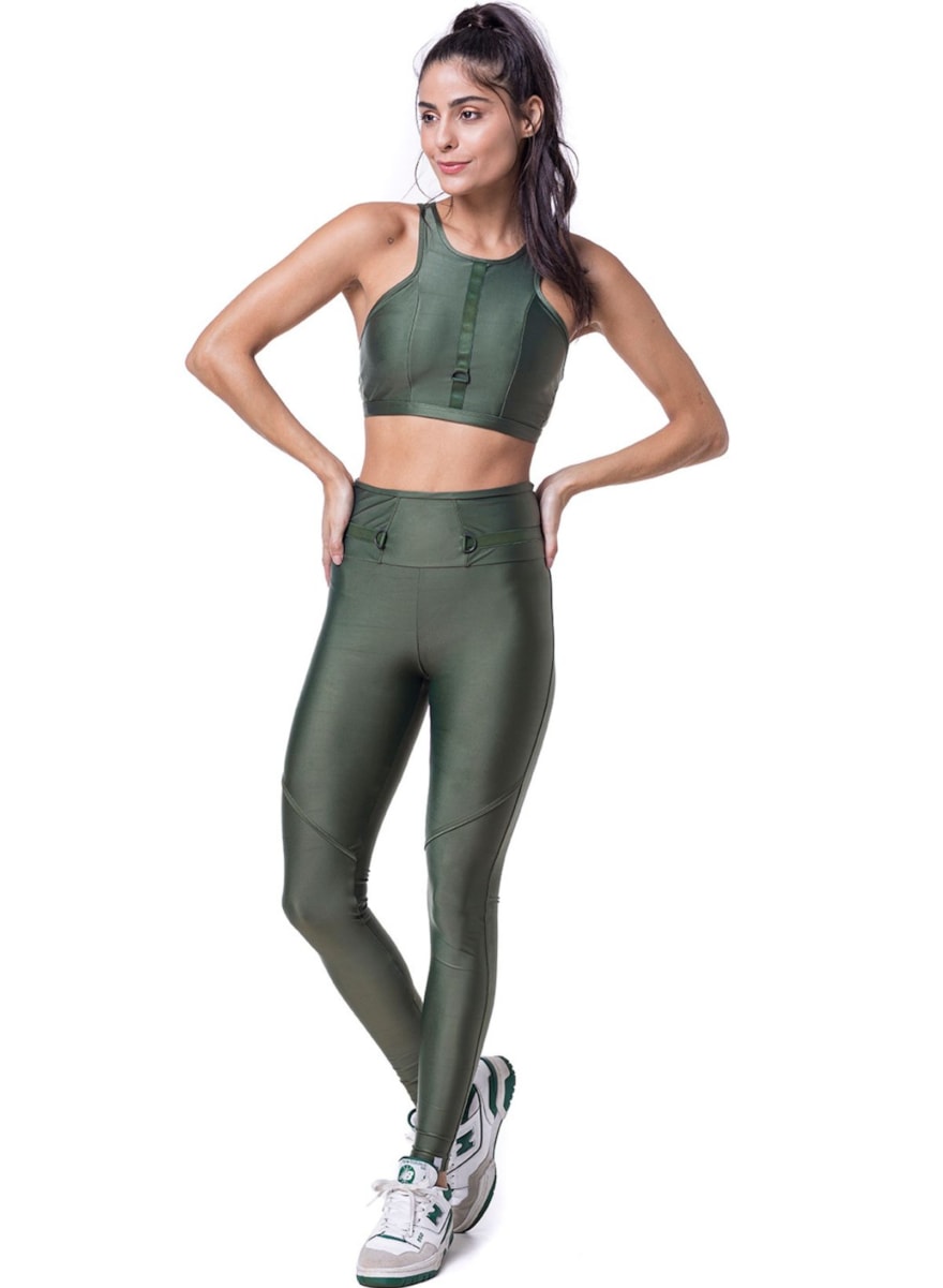 CALÇA LEGGING CAMP VERDE METÁLICA CALÇA LEGGING CAMP VERDE METÁLICA