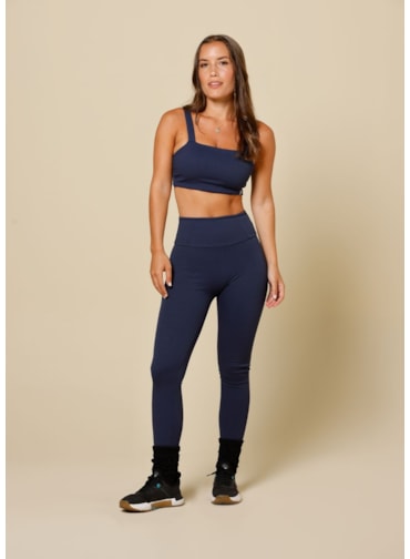 CALÇA LEGGING CANELADA MARÉ AZUL MARINHO