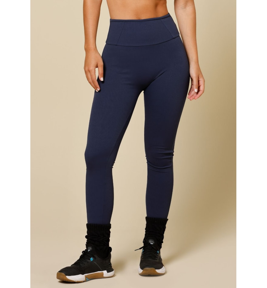 CALÇA LEGGING CANELADA MARÉ AZUL MARINHO