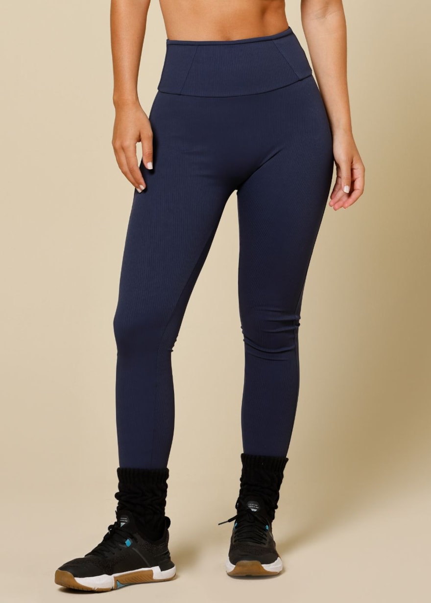 CALÇA LEGGING CANELADA MARÉ AZUL MARINHO CALÇA LEGGING CANELADA MARÉ AZUL MARINHO