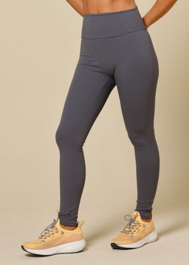 CALÇA LEGGING CANELADA MARÉ CINZA GRAFITE