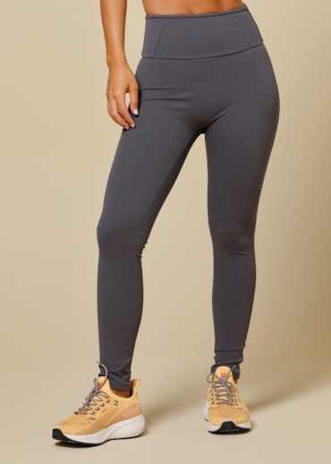 CALÇA LEGGING CANELADA MARÉ CINZA GRAFITE