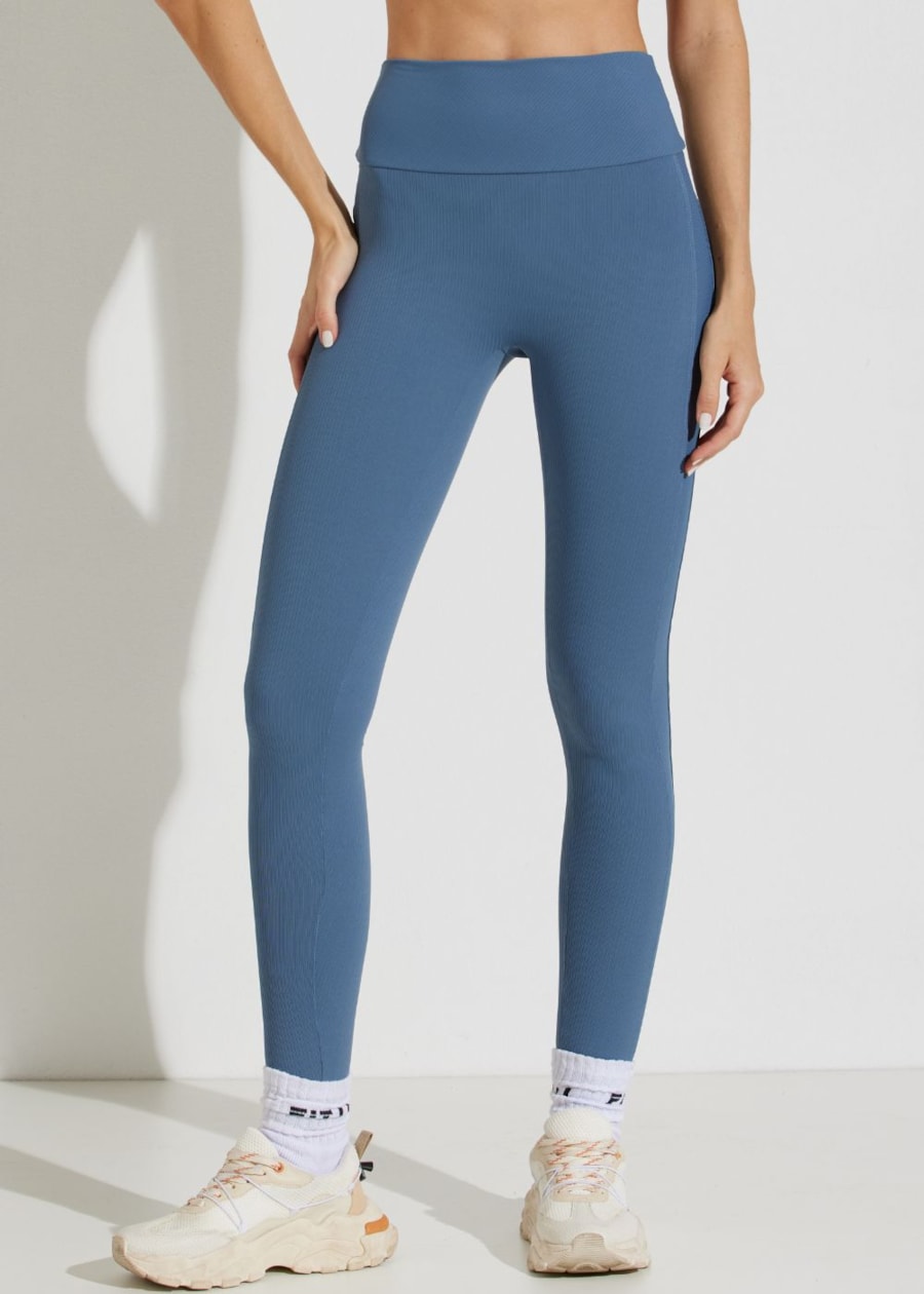 CALÇA LEGGING CANELADA RUE AZUL