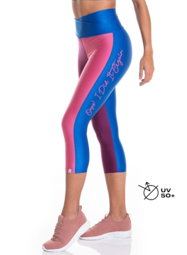 CALÇA LEGGING CAPRI OOPS! AZUL BIC / ROXO / ROSA