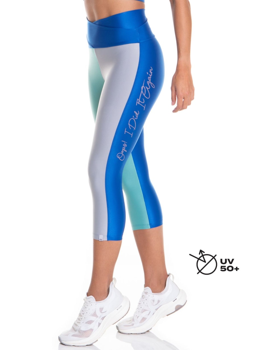 CALÇA LEGGING CAPRI OOPS! AZUL BIC / VERDE MENTA / CINZA