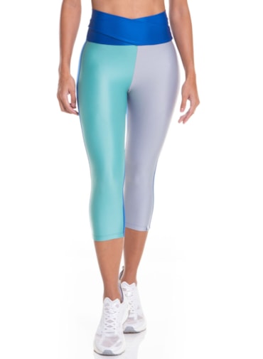 CALÇA LEGGING CAPRI OOPS! AZUL BIC / VERDE MENTA / CINZA