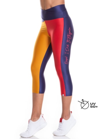 CALÇA LEGGING CAPRI OOPS! MARINHO / DAMASCO / VERMELHO