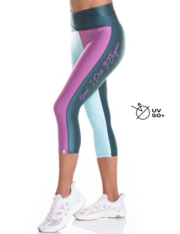 CALÇA LEGGING CAPRI OOPS! VERDE ESCURO / VERDE MARINE / LILÁS