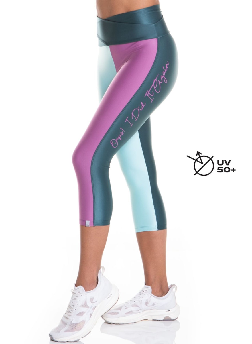CALÇA LEGGING CAPRI OOPS! VERDE ESCURO / VERDE MARINE / LILÁS
