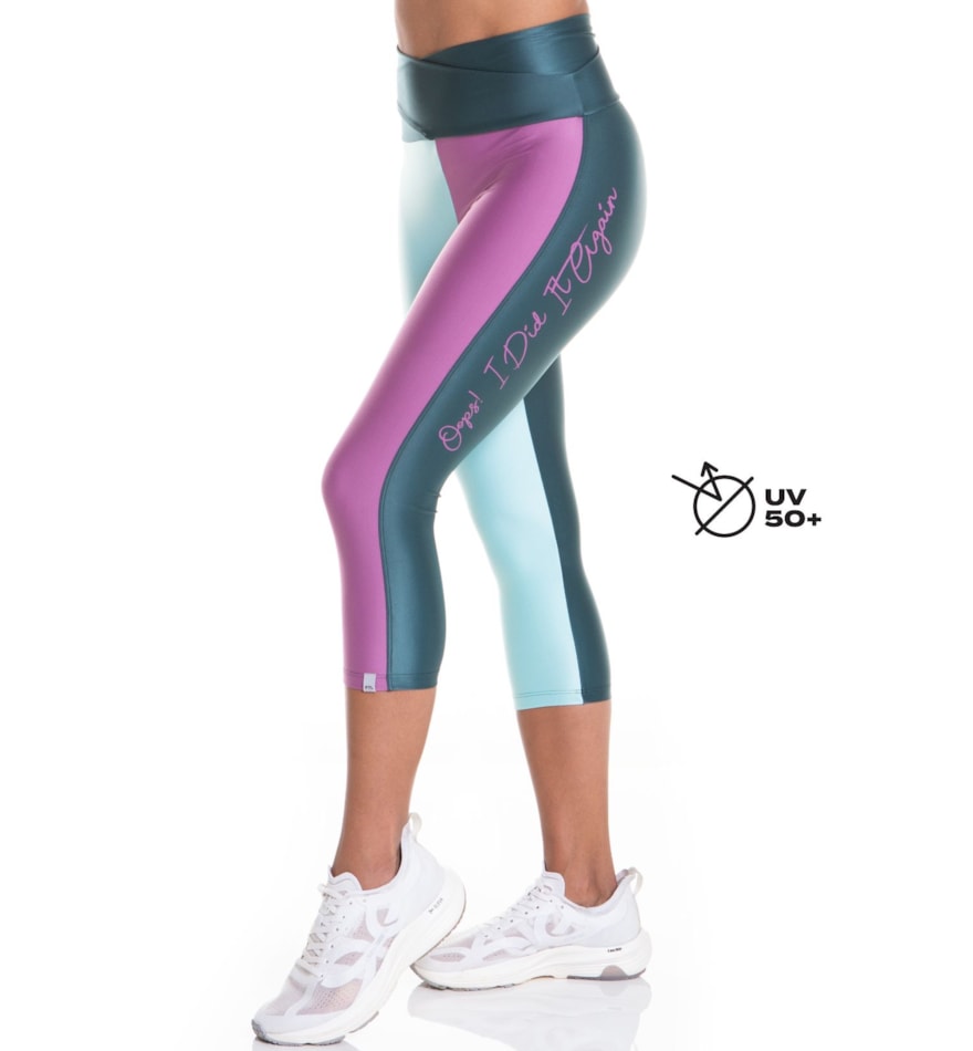 CALÇA LEGGING CAPRI OOPS! VERDE ESCURO / VERDE MARINE / LILÁS CALÇA LEGGING CAPRI OOPS! VERDE ESCURO / VERDE MARINE / LILÁS