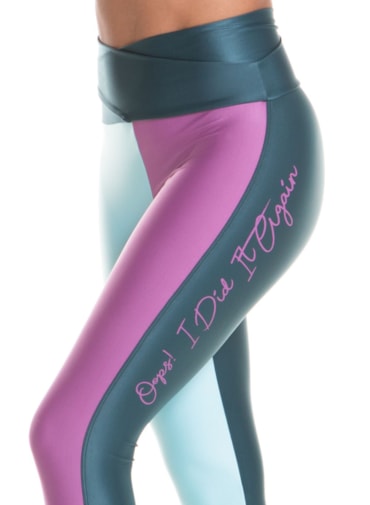 CALÇA LEGGING CAPRI OOPS! VERDE ESCURO / VERDE MARINE / LILÁS
