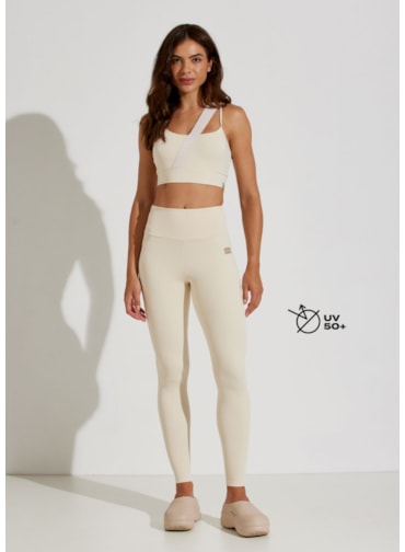 CALÇA LEGGING CINTURA ALTA PARIS OFF WHITE