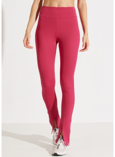 CALÇA LEGGING COM ABERTURA FRONTAL TENDANCE ROSA CEREJA