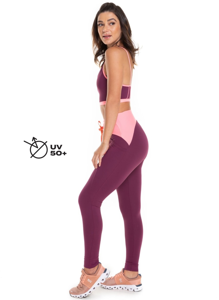 CALÇA LEGGING COM BOLSO ID. VINHO
