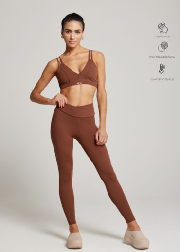 CALÇA LEGGING COM BOLSO NOW NG MARROM