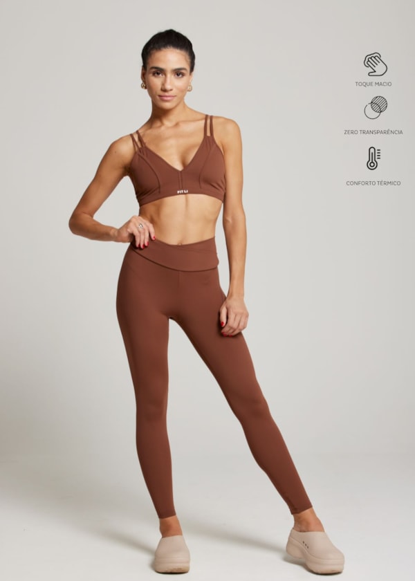 CALÇA LEGGING COM BOLSO NOW NG MARROM