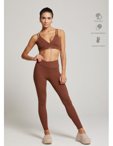 CALÇA LEGGING COM BOLSO NOW NG MARROM