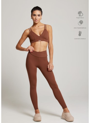 CALÇA LEGGING COM BOLSO NOW NG MARROM