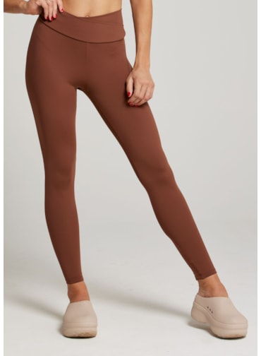 CALÇA LEGGING COM BOLSO NOW NG MARROM