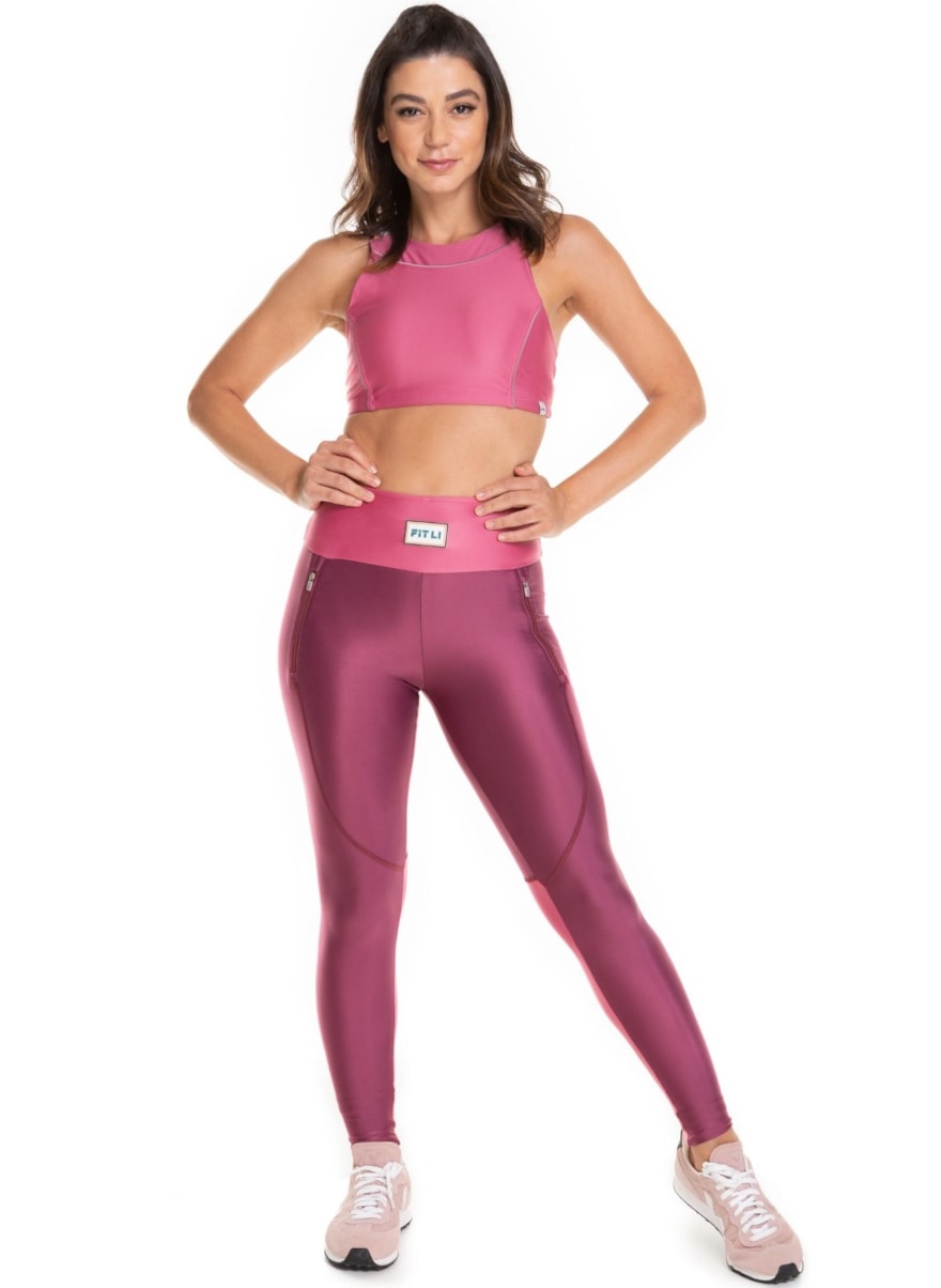 CALÇA LEGGING COM BOLSO PUBLIC ROSA VIOLETA