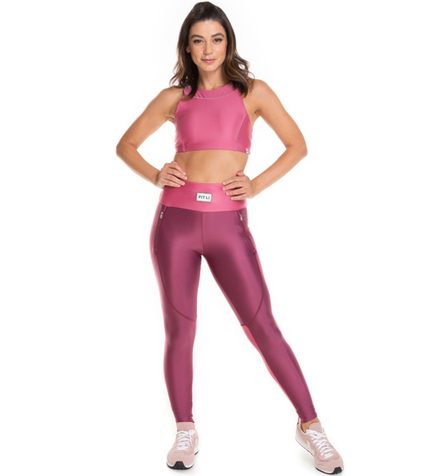 CALÇA LEGGING COM BOLSO PUBLIC ROSA VIOLETA