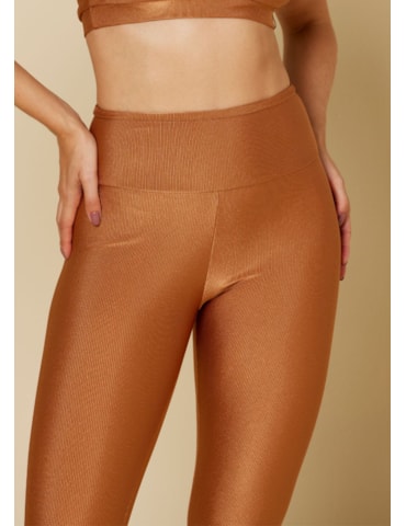 CALÇA LEGGING COM TEXTURA E BOLSOS POEMA MARROM