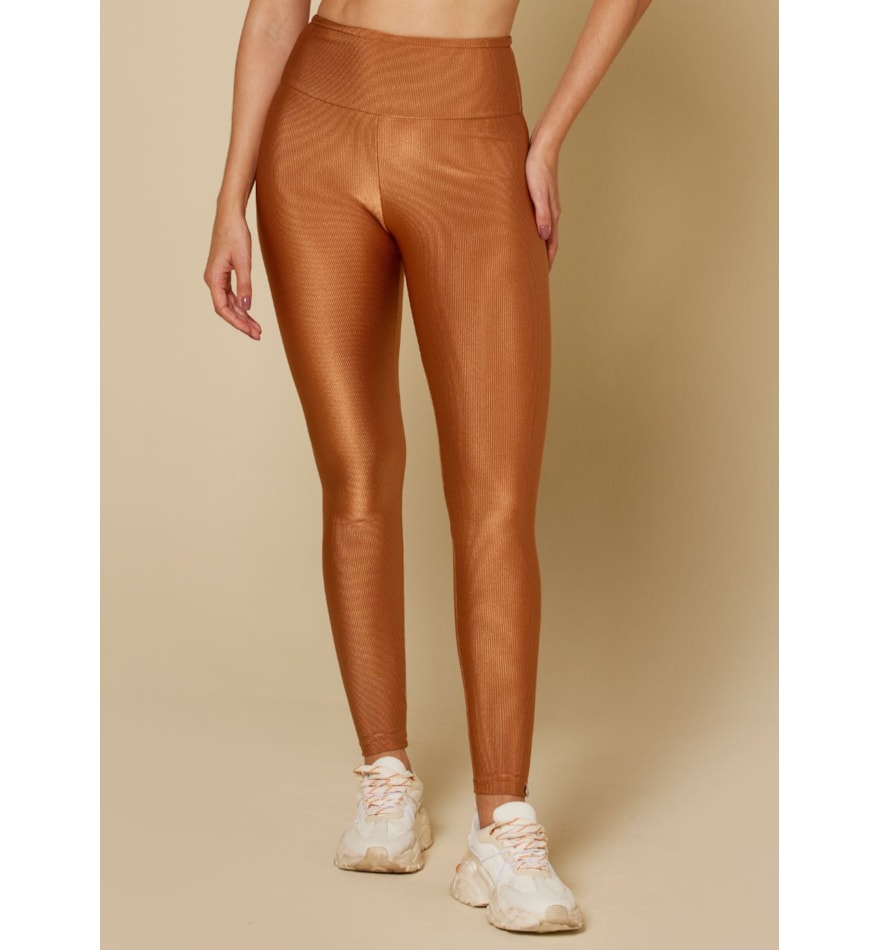 CALÇA LEGGING COM TEXTURA E BOLSOS POEMA MARROM