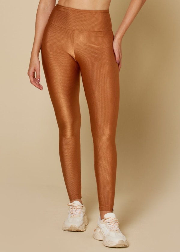 CALÇA LEGGING COM TEXTURA E BOLSOS POEMA MARROM