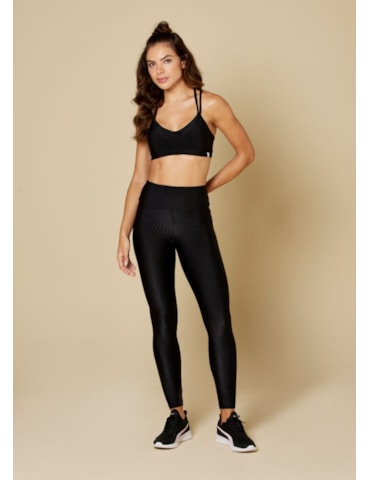 CALÇA LEGGING  COM TEXTURA E BOLSOS POEMA PRETO