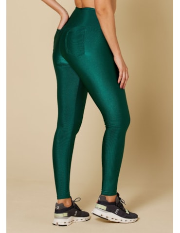 CALÇA LEGGING COM TEXTURA E BOLSOS POEMA VERDE PETRÓLEO