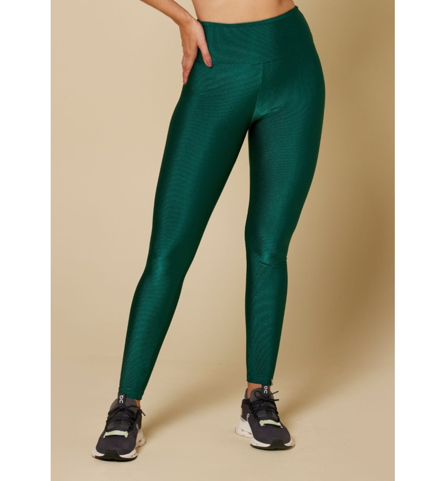 CALÇA LEGGING COM TEXTURA E BOLSOS POEMA VERDE PETRÓLEO