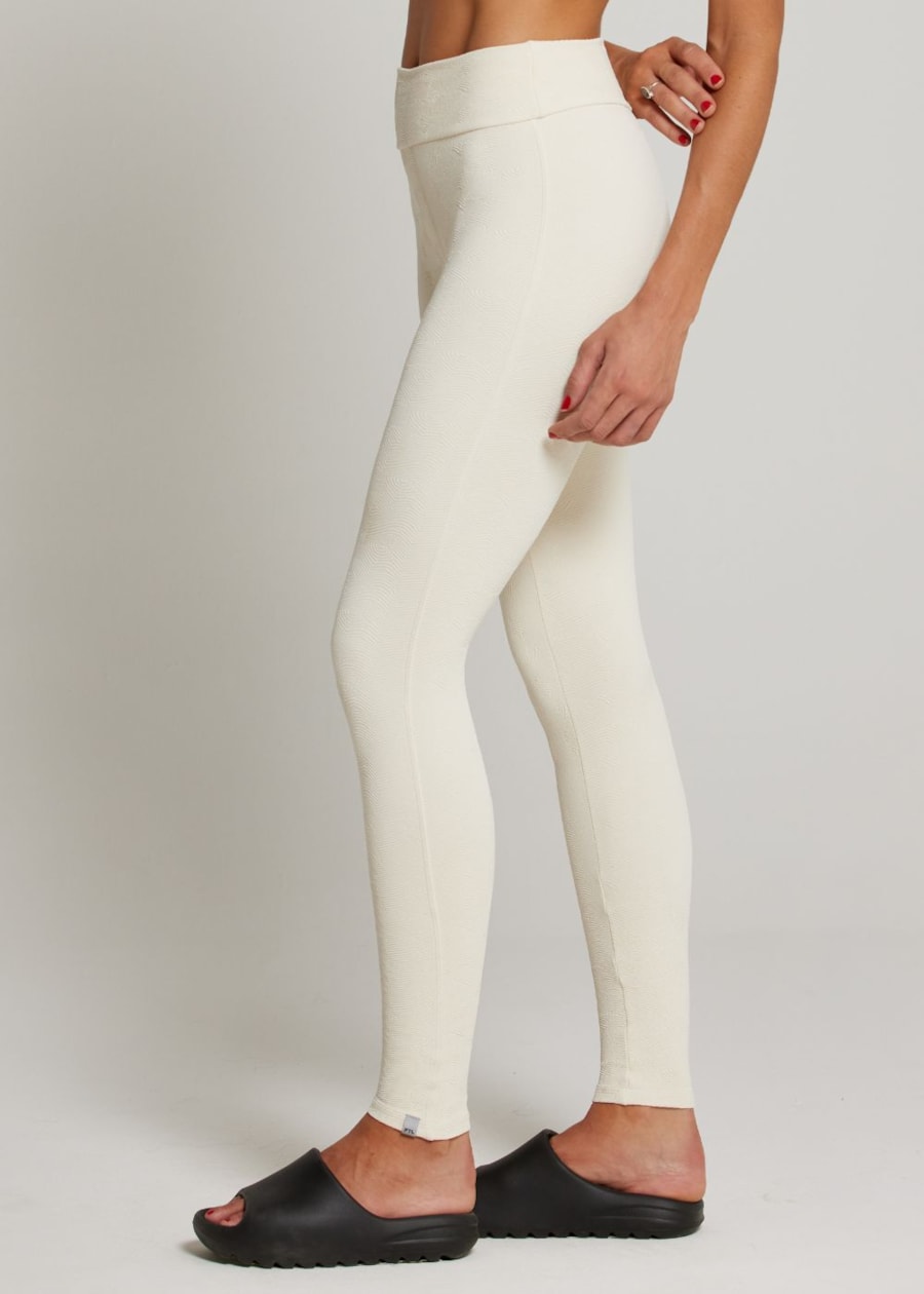 CALÇA LEGGING COM TEXTURA MOOD JQ OFF WHITE