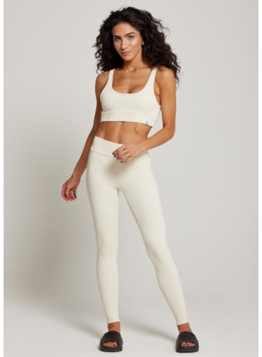 CALÇA LEGGING COM TEXTURA MOOD JQ OFF WHITE