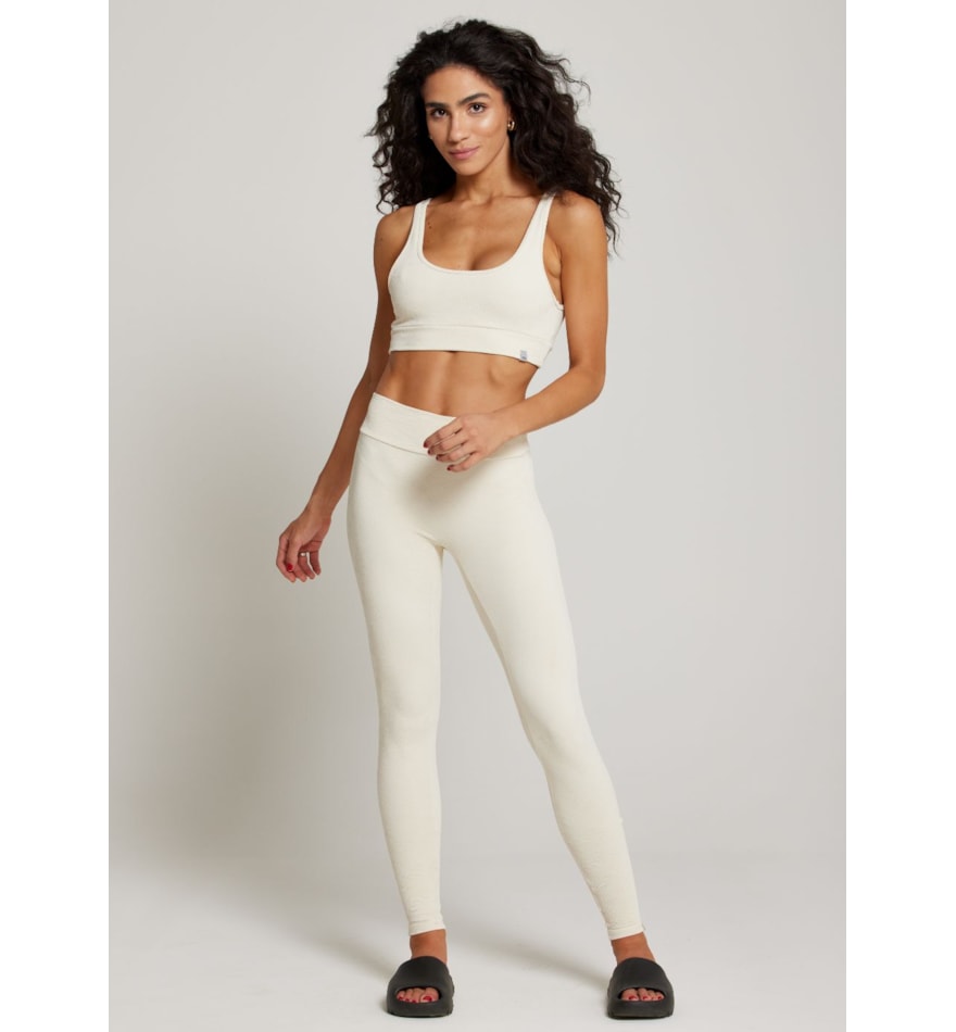 CALÇA LEGGING COM TEXTURA MOOD JQ OFF WHITE CALÇA LEGGING COM TEXTURA MOOD JQ OFF WHITE