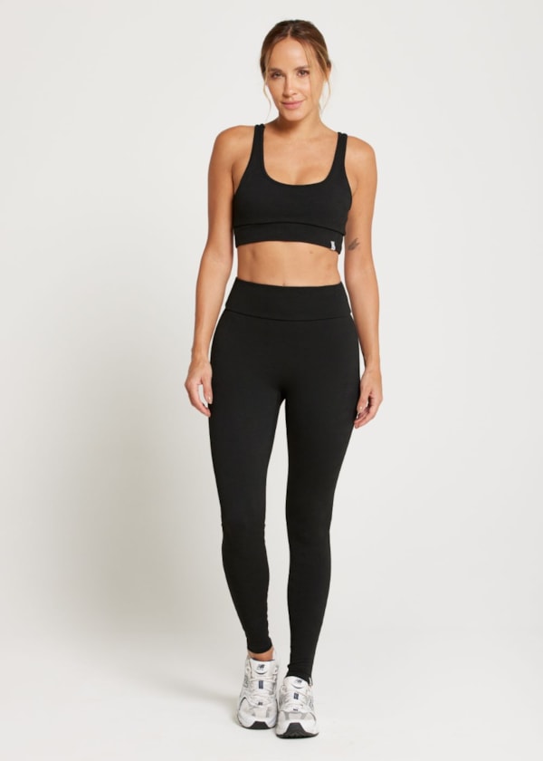 CALÇA LEGGING COM TEXTURA MOOD JQ PRETO